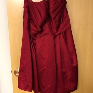 Apple red strapless dress with pockets!!